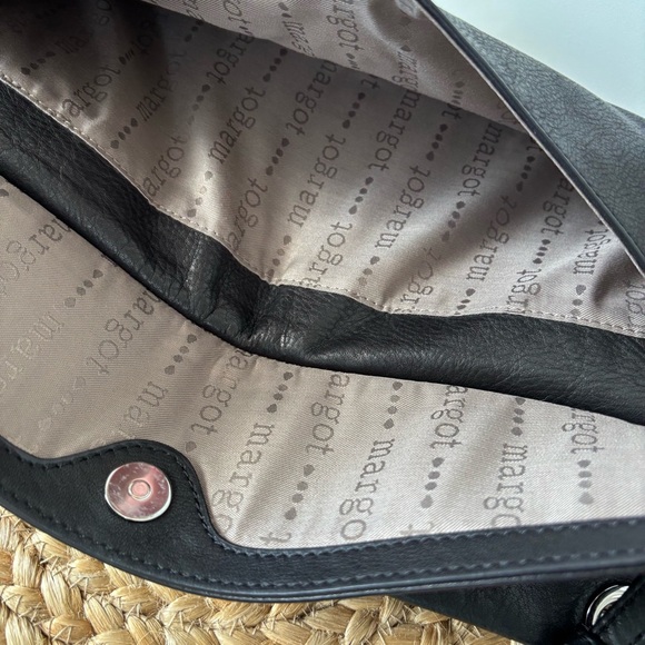 Margot New York Black Leather Crossbody Bag with Adjustable Strap - Picture 12 of 16